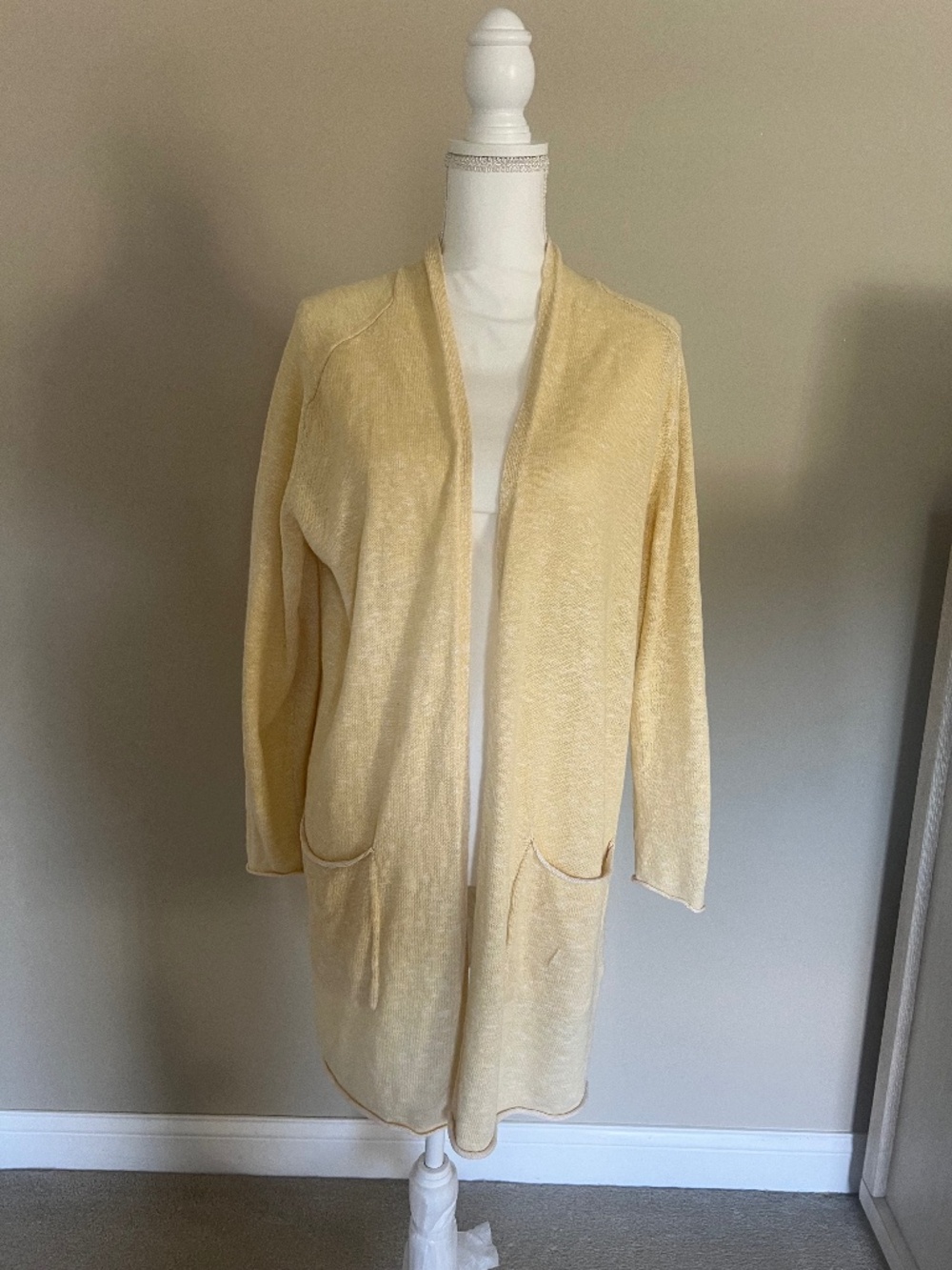 Eileen Fisher Sweater Women's M Yellow Organic Linen Cotton